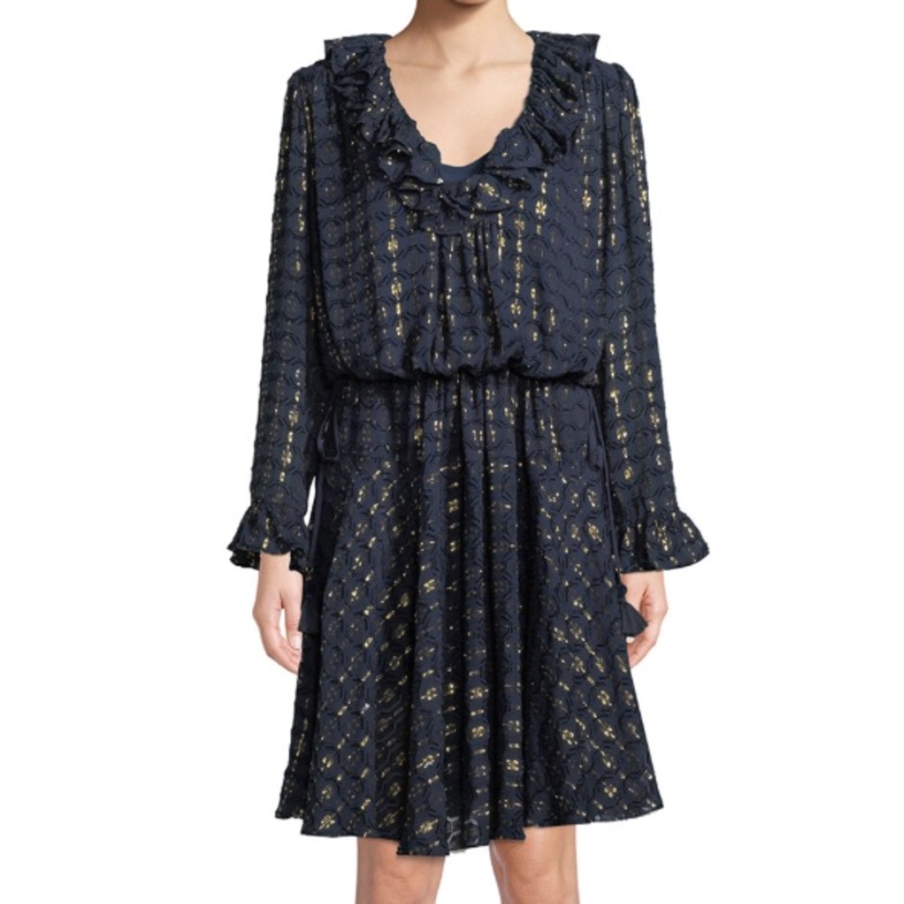 TORY BURCH Jasmine Metallic Stripe Dress
